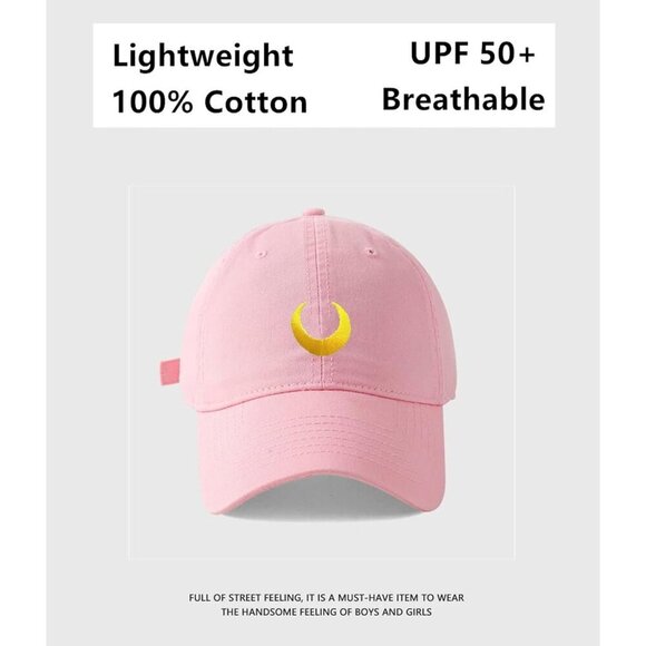 Women Men Cotton Moon Baseball Cap Anime Moon Accessory One Size